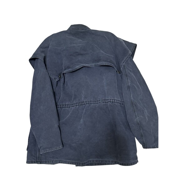 Carhartt Mens VTG CW083 Navy Blue Duck Shoulder Cape Chore Jacket‎ Coat Size L - Picture 2 of 5